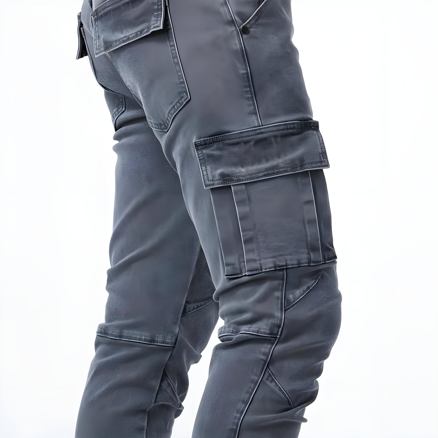 Barberries | Stretch denim cargo pants for men